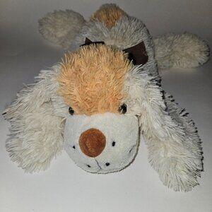 Kellytoy Brown White Puppy Dog Plush 14" Long Stuffed Toy Brown Bow 2011